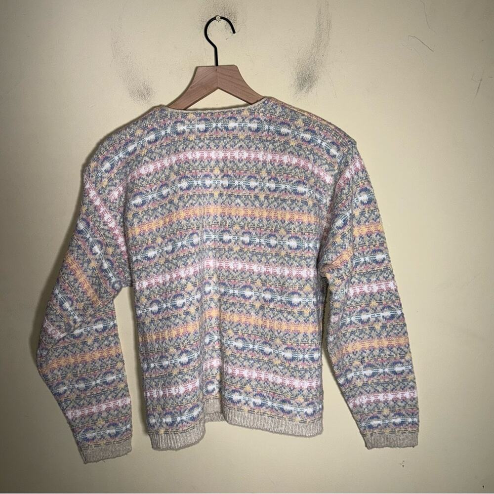VINTAGE AMANA cottagecore coastal grandma hand knit pastel cardigan S - Picture 5 of 6
